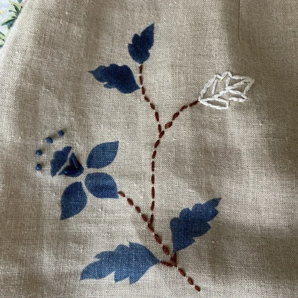 VINTAGE LINEN SKIRT SIZE 8 - Picture 4 of 8